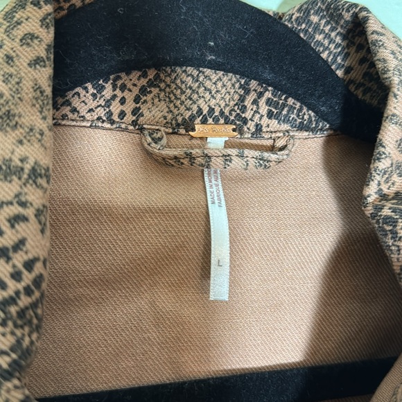Free People L Snake Trucker Jacket - Picture 5 of 9